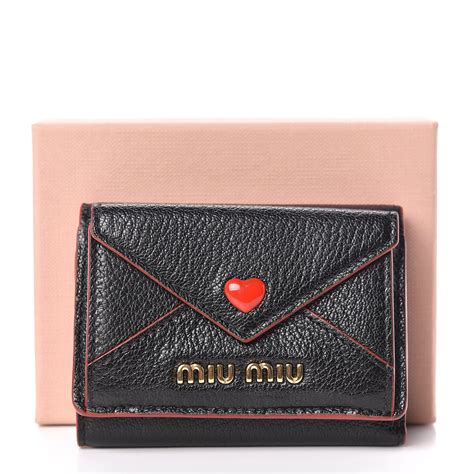 miu miu madras love wallet|MIU MIU Goatskin Madras Love Wallet Black .